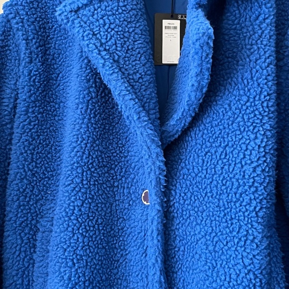 Pieces Pcnola teddy coat Cobalt blue NWT - Picture 8 of 16